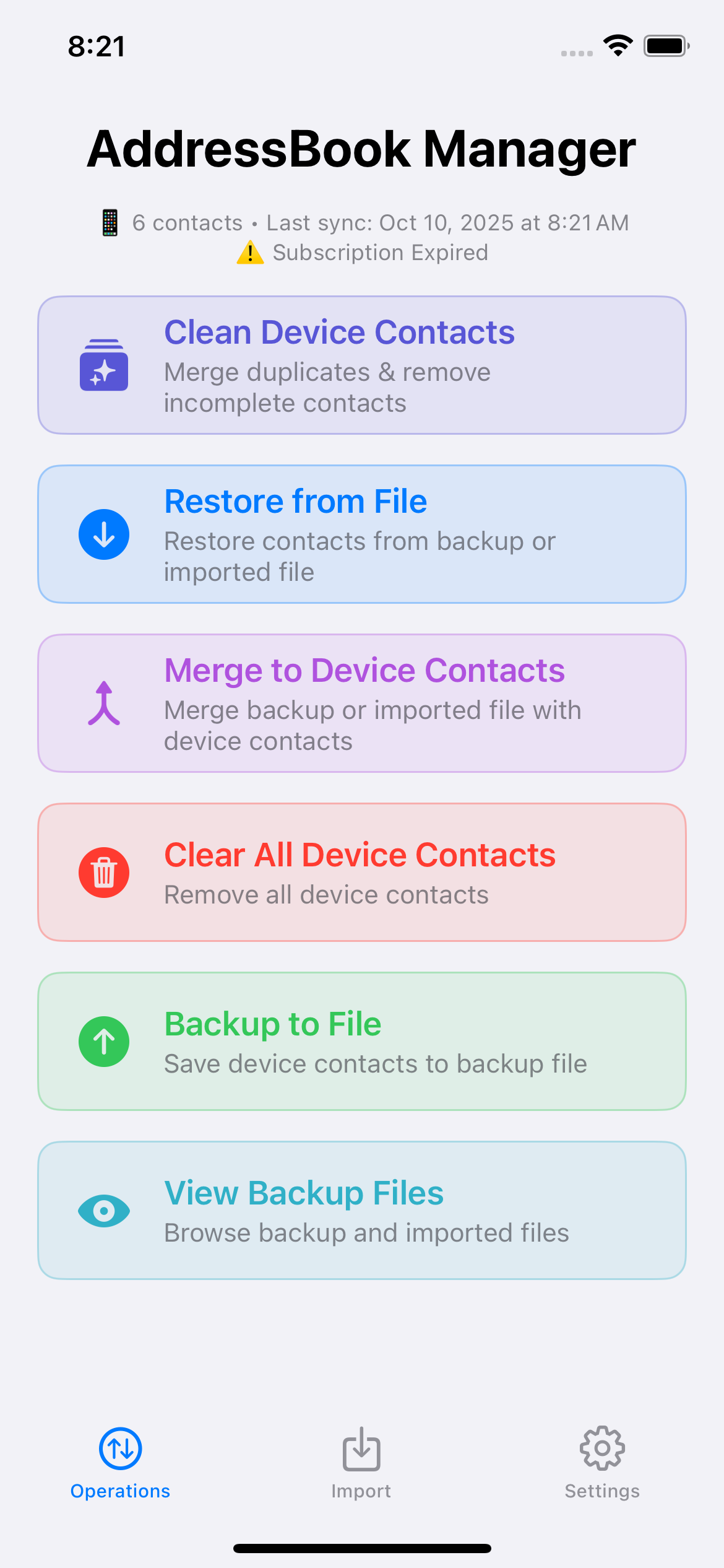 AddressBookManager App Screenshot